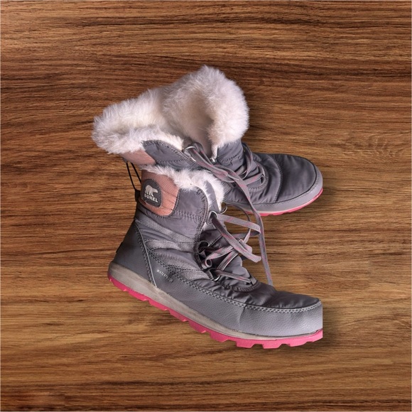 Sorel Whitney II Pink Grey Snow Water Proof Outdoor Hiking Rain Boots Size 10 - Picture 3 of 16